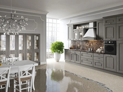 Cucina Classica Trevi lineare Trevi in Castagno tinto Titanio di Aran