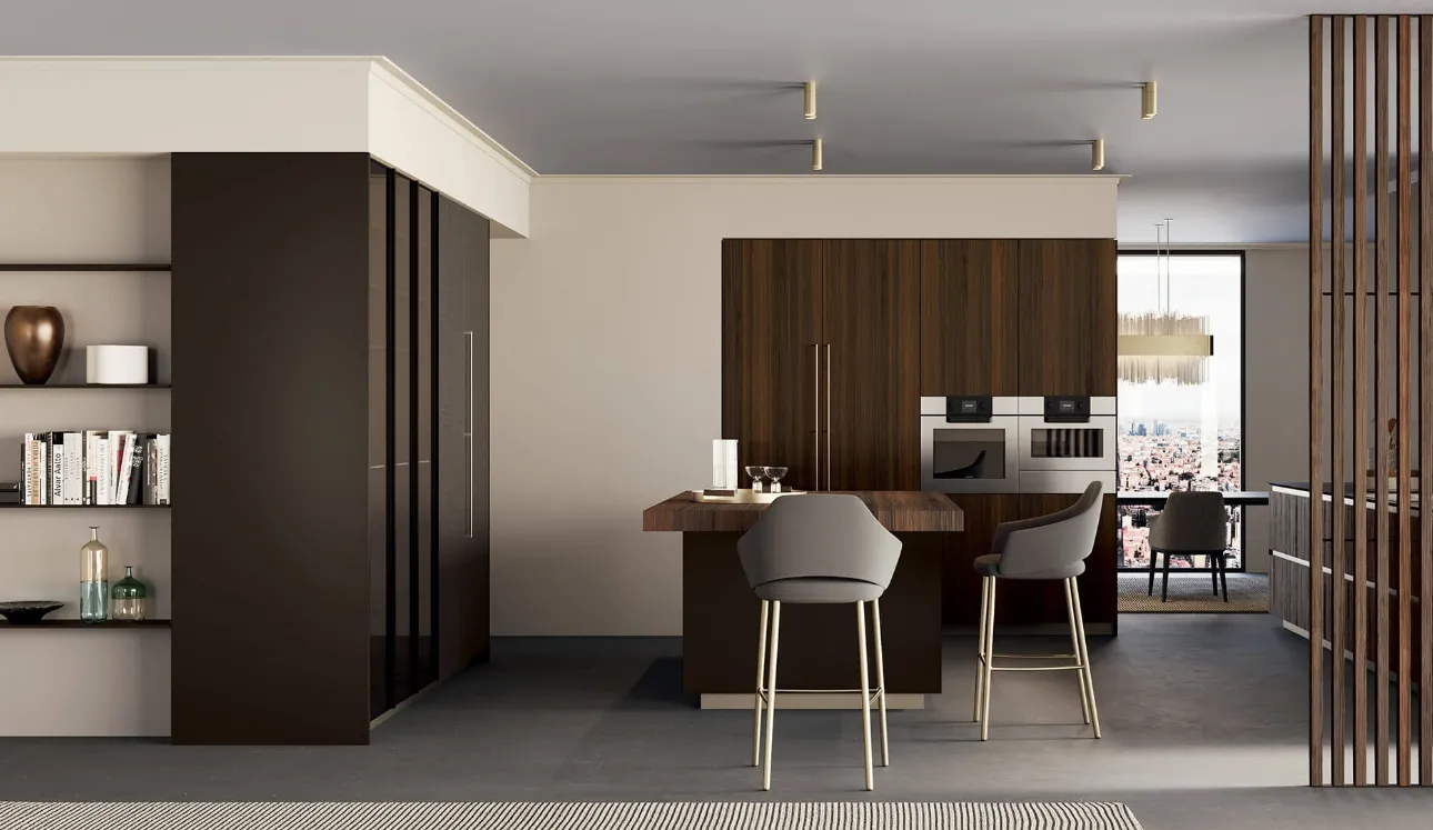 Cucina Design con isola Sistemi 3|1|C22 in Rovere di Copat Life