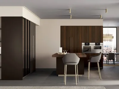 Cucina Design con isola Sistemi 3|1|C22 in Rovere di Copat Life