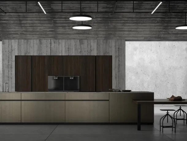 Cucina Design con penisola Lab 40 03 in laminato di Nova Cucina