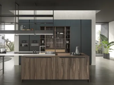 Cucina Design in laccato con isola in essenza Lab13 Kitchen 02 di Aran