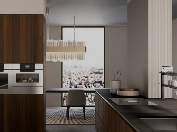 Cucina Design lineare in legno di rovere Sistemi 3|1|C22 di Copat Life