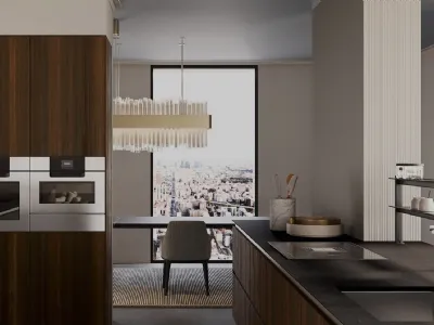 Cucina Design lineare in legno di rovere Sistemi 3|1|C22 di Copat Life