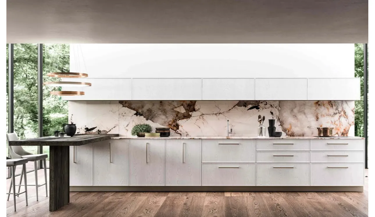 Cucina Moderna in frassino con penisola Guadalupe 06 di Aran