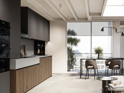 Cucina Moderna lineare Asia 02 in rovere e laccato di Arredo3