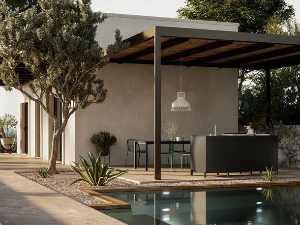 Cucina Moderna outdoor in alluminio Aura 02 di Arredo3