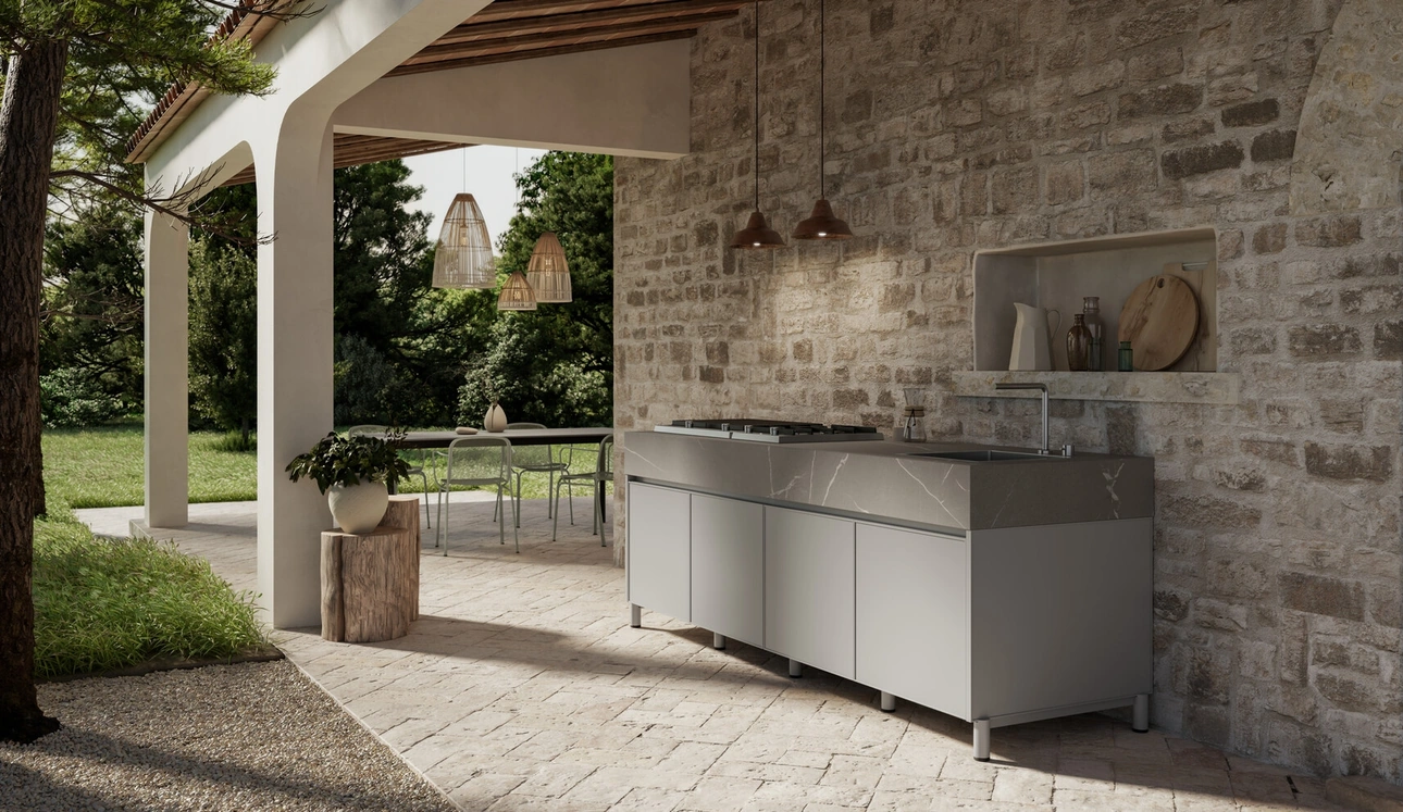 Cucina Moderna in alluminio Aura di Arredo3