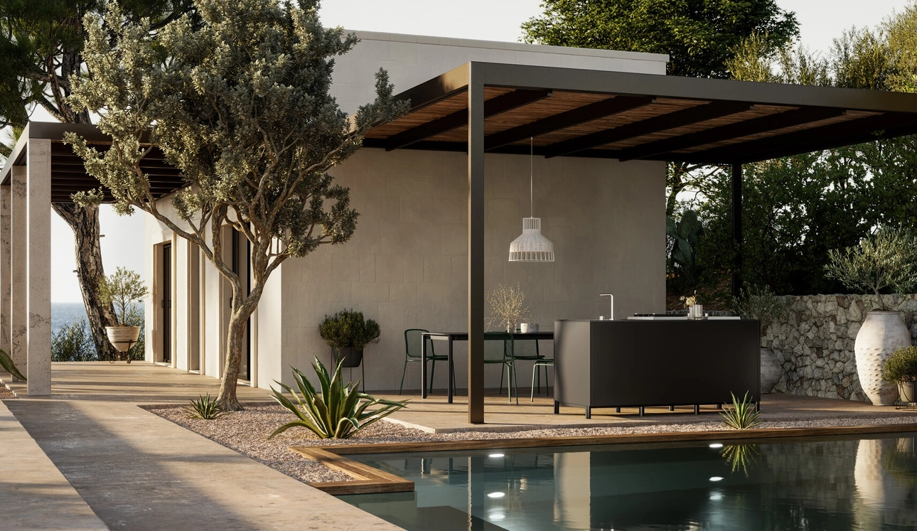 Cucina Moderna in alluminio Aura di Arredo3