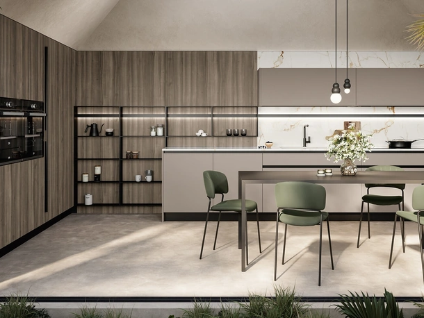 Cucina Moderna angolare Cloe 04 in laccato e laminato di Arredo3