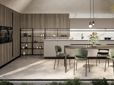 Cucina Moderna angolare Cloe 04 in laccato e laminato di Arredo3
