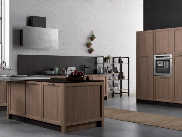 Cucina Moderna con penisola Frame Charme 01 di Nova Cucina