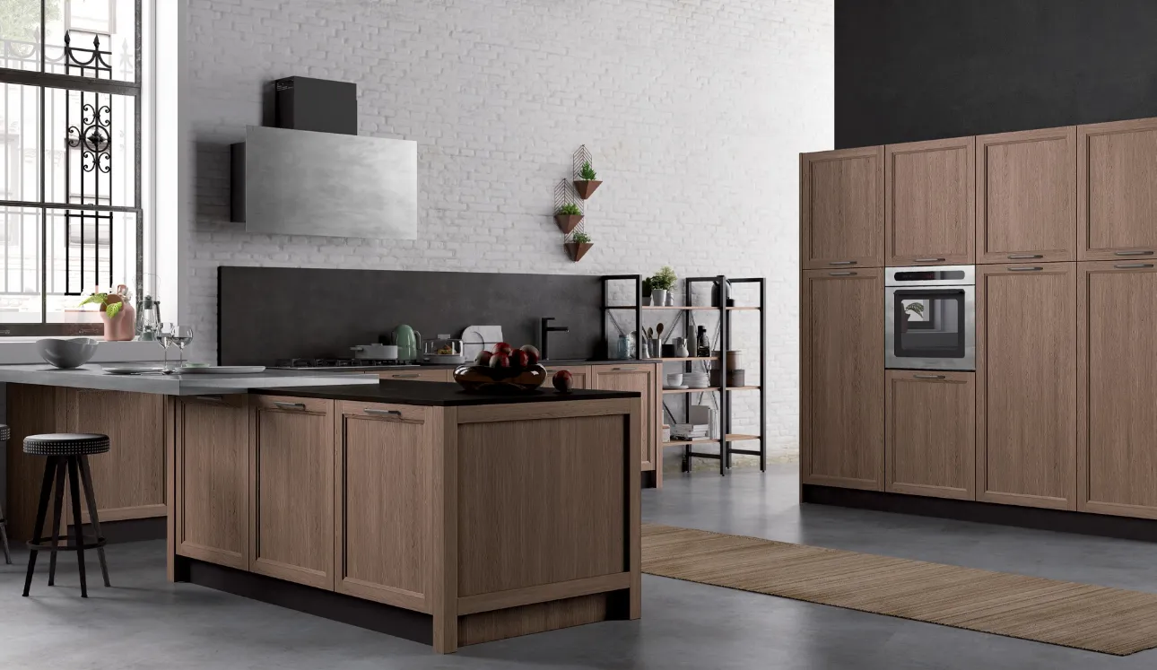 Cucina Moderna con penisola Frame Charme 01 di Nova Cucina