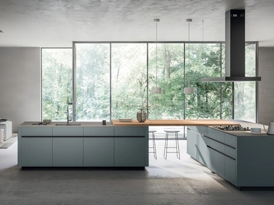 Cucina Moderna con doppia isola Glass 2|0 01 di Arredo3