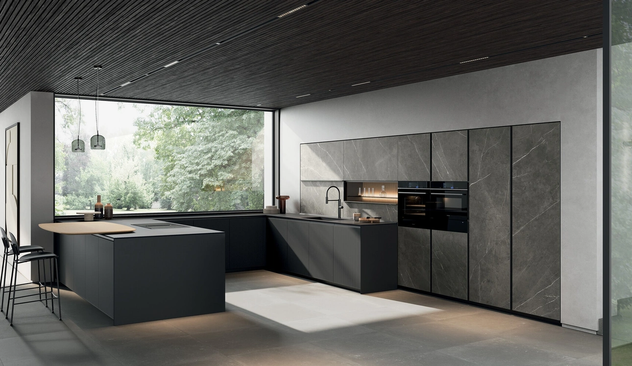 Cucina Moderna con penisola Glass 2|0 08 di Arredo3