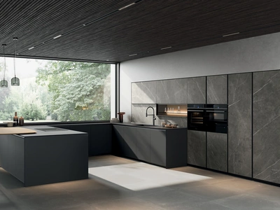 Cucina Moderna con penisola Glass 2|0 08 di Arredo3