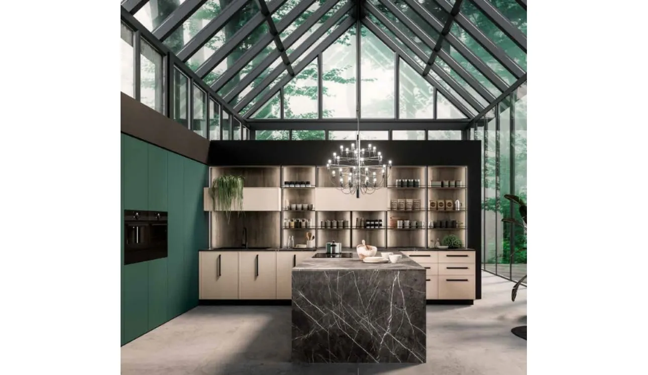 Cucina Moderna con isola Guadalupe 03 di Aran