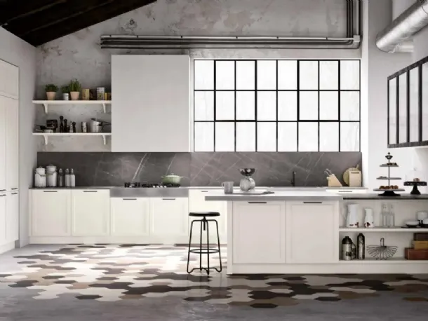 Cucina Moderna angolare con penisola Frame Charme 11 di Nova Cucina