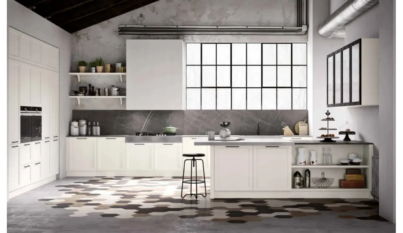 Cucina Moderna angolare con penisola Frame Charme 1 di Nova Cucina