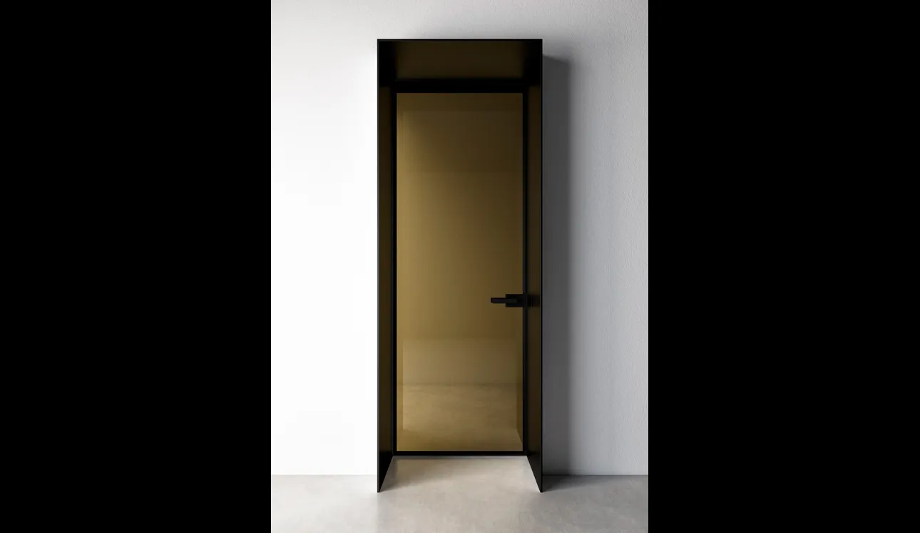 Porta battente per interni Entre-Deux-Battente in vetro con telaio in alluminio di Albed