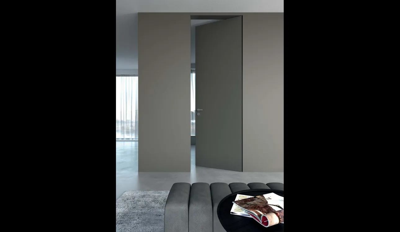 Porta per interni a filo muro ESP Core in laccato opaco di Guzzini & Fontana