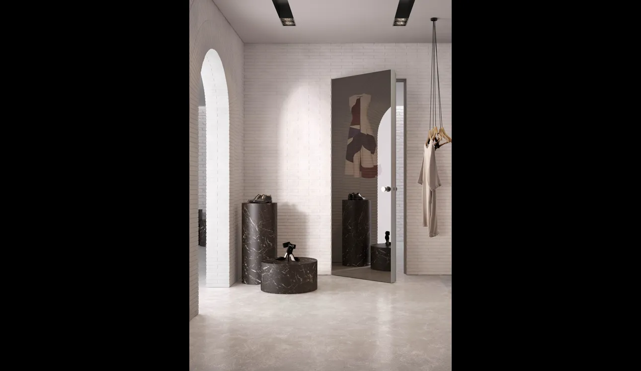 Porta per interni filo muro battente Integra Mirror di Albed