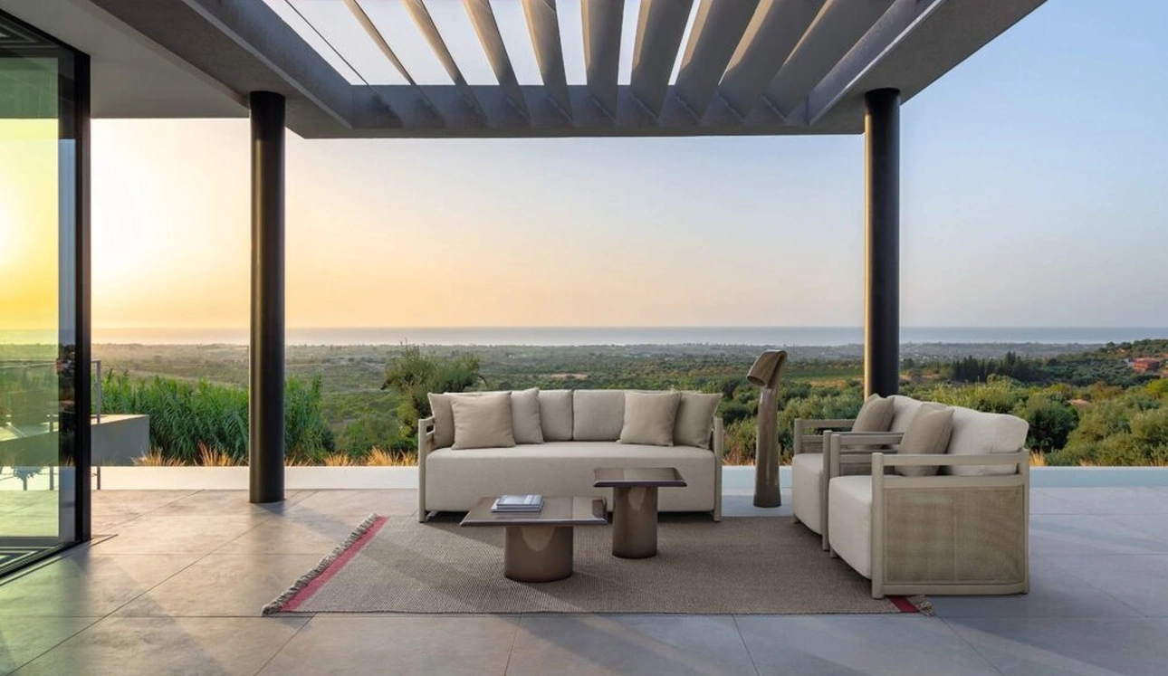 Arredo da esterno Edwin Alu in tessuto imbottito e alluminio di Talenti