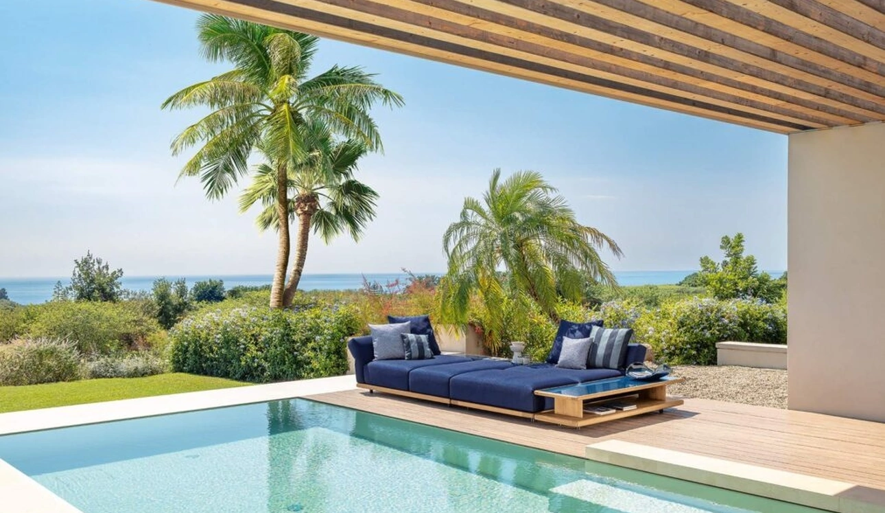 Divano Elton in tessuto imbottito di Talenti