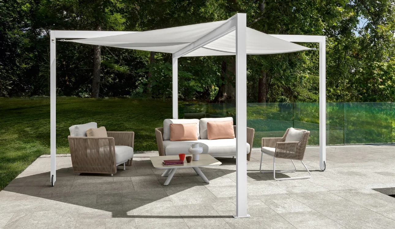 Gazebo con struttura in alluminio e copertura in tessuto MRX di Talenti